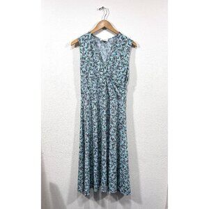 Leota faux wrap midi dress with bird pattern size med